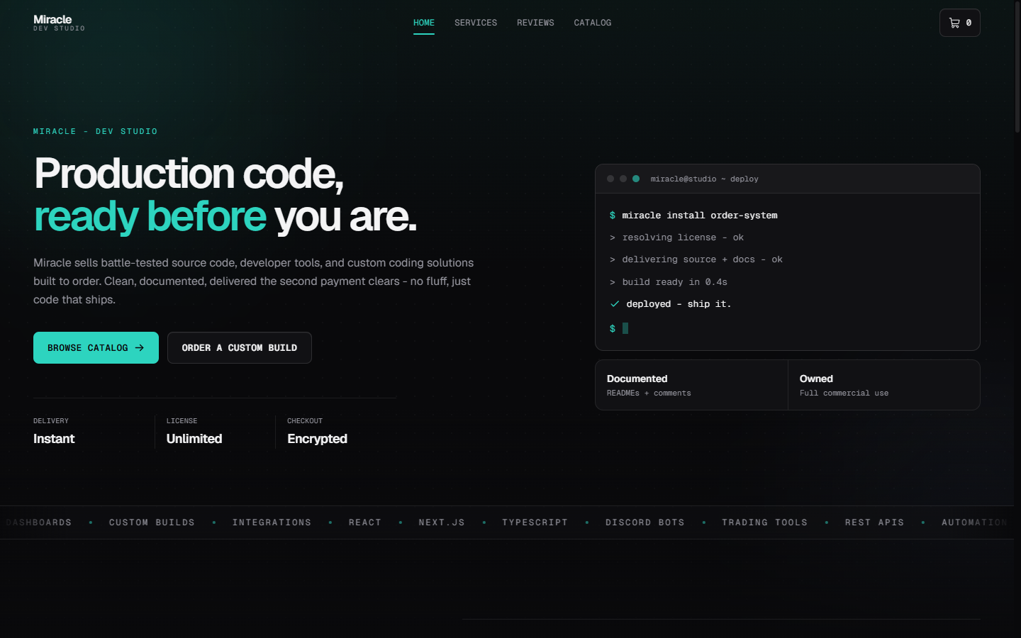 Komerza Custom Storefront, screenshot 1